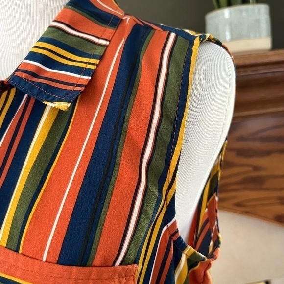 Ophelia Roe Two Piece Midi Striped‎ Dress Sz. S NWOT - Picture 9 of 16